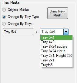 Fig.91 Change by Tray Type Fig.92 Change by Tray Mask Positioning group box (Fig.90-2) allows changing mask position, rotation and ratio coefficient.