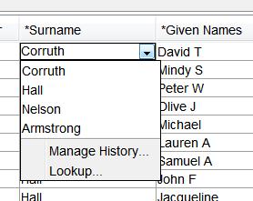 Look up List To check the spelling of a name click the down arrow and Lookup.