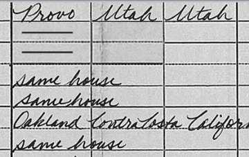 However - A straight line or dash in the City or Town of Residence on April 1, 1935 does not always indicate information to be dittoed.