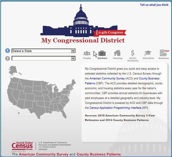 My Congressional District When to use: Access selected statistics about your Congressional district