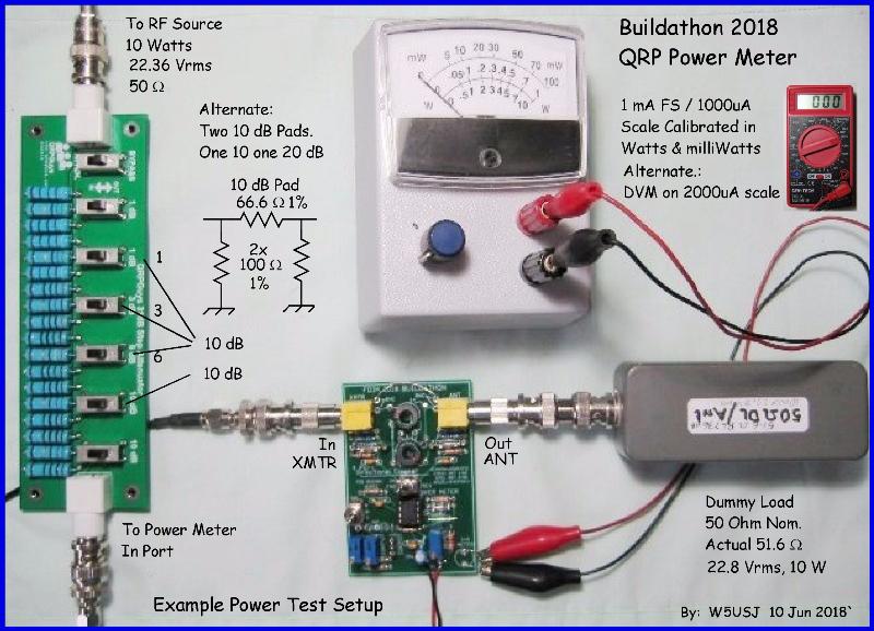 [3] Accurate 10 db and 20 db attenuator or 2ea 10 db [4] SW2 to 10W position, Input, 10 W observe meter [5] Insert 10 db SW2 to