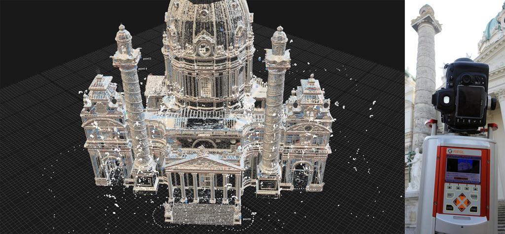 This step included the integration and preparation of the highly detailed 3d model deriving from a 3d laser scan and photogrammetric survey carried out by the project lead partner Arctron GmbH