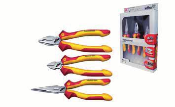 www.wiha.com Safety note: When working with cutting pliers beware of wire ends flying away. Please wear safety glasses. Pliers set. Display. Z 99 0 001 06 Pliers set Professional electric, 3 pcs.