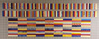 We will be making 2 long piano key borders for each side of the quilt.