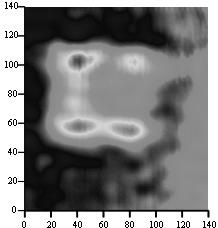 Reflectometer Standoff Distance Disbond CFRP Tilted Cement-Based Sample (a) (b) (c) (d) Figure 13 - (a) Schematic of the tilted CFRP mortar sample with disbonded region and the microwave images of