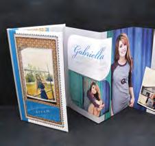 4x8 with 7 customizable panels Custom photo cover w/ Satin finish Concealed magnet Classic Felt, Premium Cotton, Premium Bamboo, 100% Recycled, Pearl and Linen press papers Optional