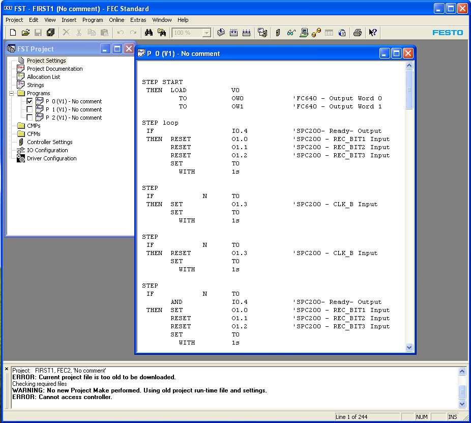 Fig 5.7 User Interface of FST 4.1 First of all, project needs to be created following software installation. FC 640 is connected to computer with Ethernet port which provides faster communication.