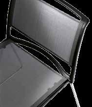 The chairs light weight allows easy form-fit stacking of up to 15, and