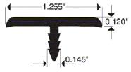 T-MOLD AND PVC EDGE DETAILS Description: 1¼ Standard Work surface T-molding Stock