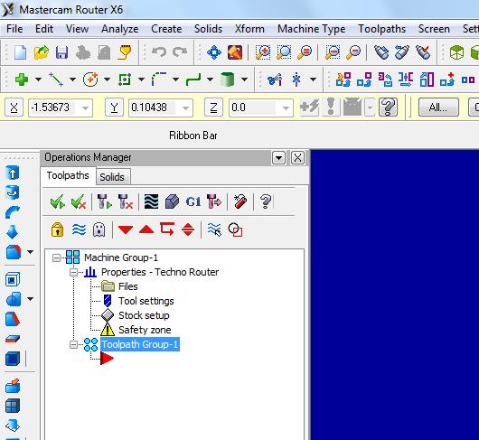 Stock Setup The Operations Manager is the tool palette that is docked on the left of the screen.