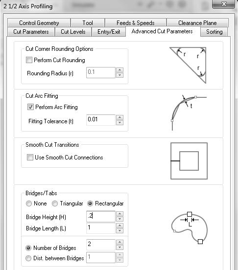(new) [Advanced Cut Parameters] the final thing you need to be concerned about when cutting parts out with a profile operation is the issue of how your pieces are going to be held in place on the