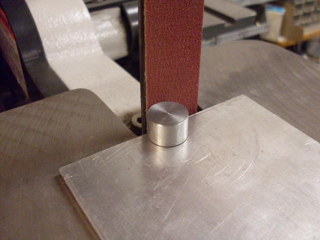 Figure 12. The 5/8" OD gage sets the radius for the shoe.