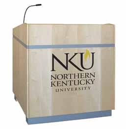 ..Add $950 Column Style Lecterns MLCD-42 Natural Maple This lectern has height adjust, deep reveals and a series of decorative indents on the bottom.