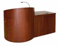 Reference MFI #90652 Ellipse Style Lecterns with Side Tables and Desks Tapered Ellipse Style Lecterns MELC-38 Natural Cherry This Ellipse Style MELC-42 Custom Walnut This