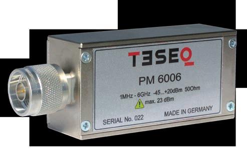 8 Model range and options Part number Description meter PM 6006, available as PMR 6006 or PMU 6006 RF-Switch network SW 60