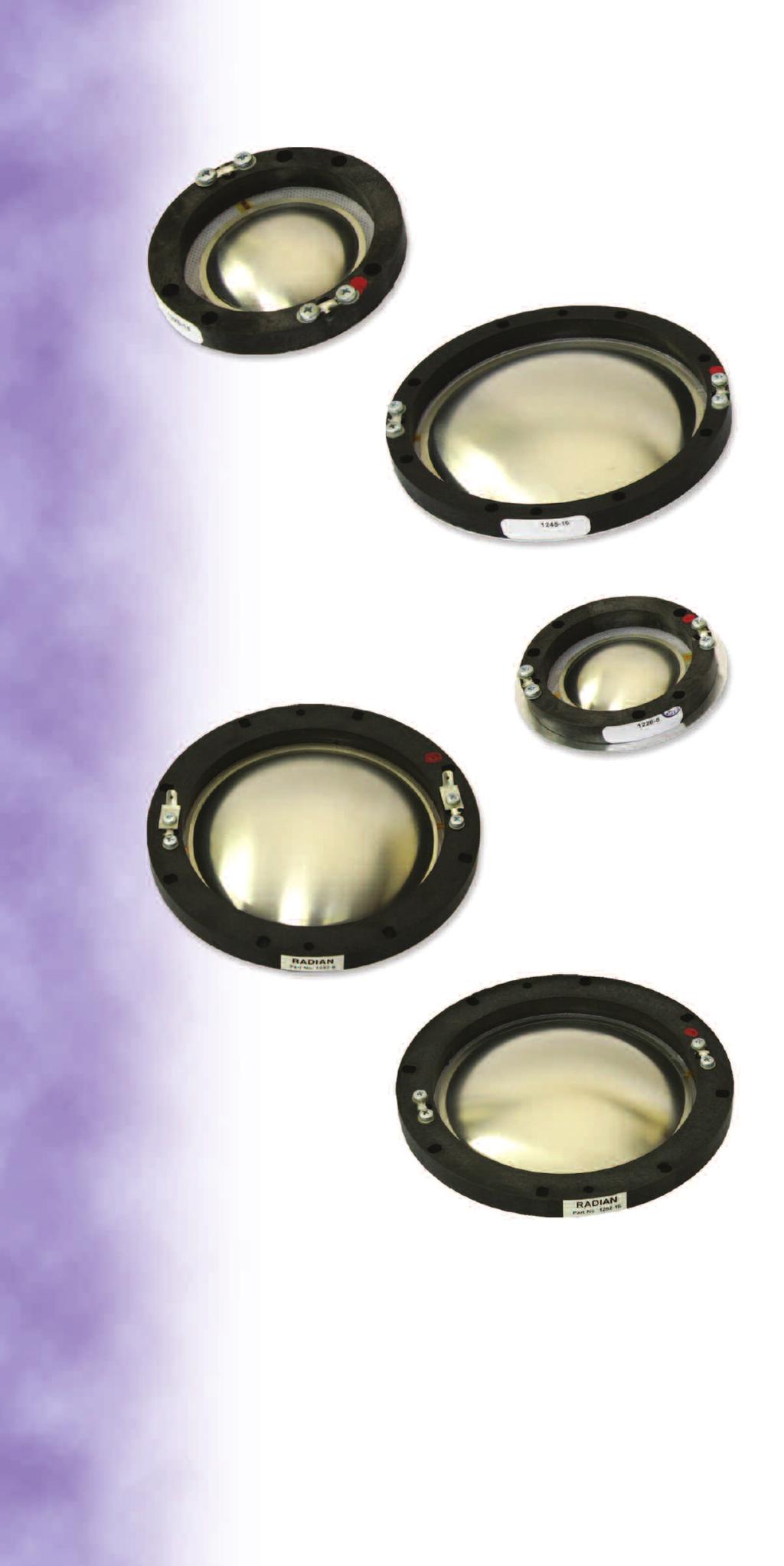 DIAPHRAGMS 1225 1245 1228 1292 1282 High Power Handling Extremely Low Distortion Extended Hi-Frequency