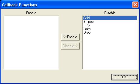 e. Callback Click Options(O) on the menu bar and select the Callback(E) function.