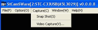 3. Capture Menu Figure 33: Capture Menu a. Snap Shot Click Capture(C) on the menu bar and select the Snap Shot(S) function. By clicking Snap Shot(S) an image is captured.
