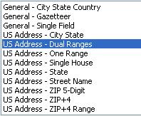 What is an Address Locator Style Template containing geocoding properties Choose style based on properties of: - Address data: address