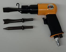 The extra force that s generated by the compressed air makes it more efficient than a hand chisel and hammer.