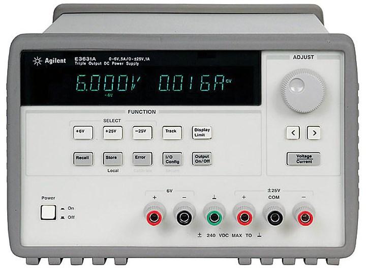 Triple output DC supply all outputs 0V 6V, 5A Store and Recall functions to 0V +25V, 1A save and re-use lab settings 0V -25V, 1A