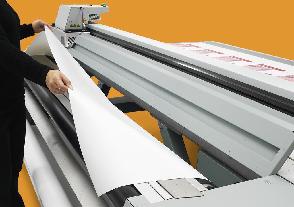 The Roll Media Option is a touch-free system at no point does any part of the printer or the transport contact the printing surface of the media.