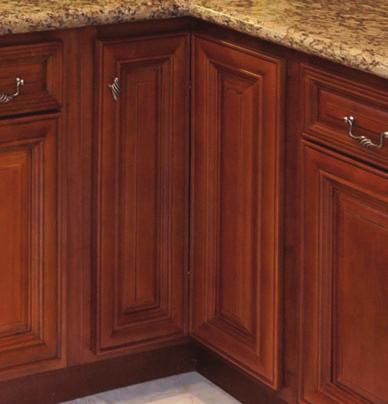 Both baskets are height adjustable. Lazy susan doors may be mounted to open right or left.
