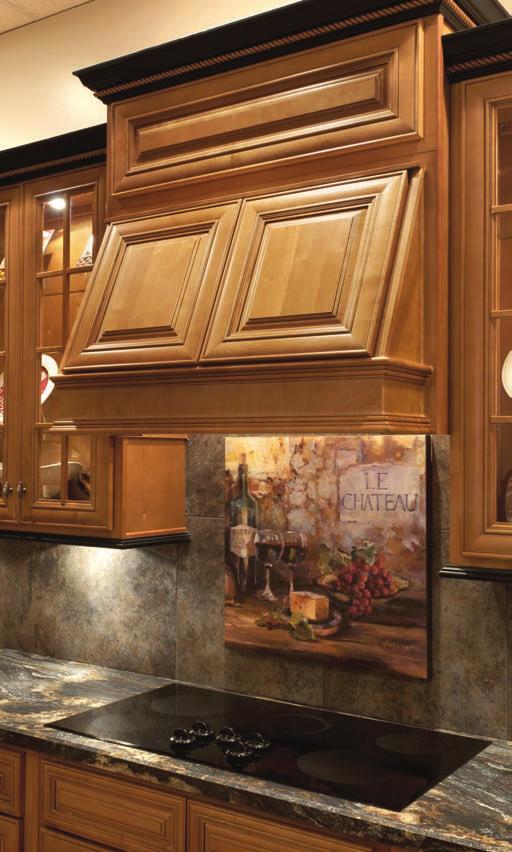 Accessories Range Hood Fronts RHF30 RHF36 RHF42 Picture above A range hood front has been used between two wall cabinets.