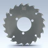 1.2.5 Circular sawblades - extreme thin kerf Scoring sawblade with coated tool body For scoring the tool leading edge of the workpiece. Moulder with/without automatic feed of the workpieces.