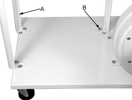 Connector Housing 5. Attach three support brackets (A, Fig. 4) to the base using six M8 x 16 hex cap bolts and six M8 flat washers (B, Fig. 4). Hand-tighten only at this time.