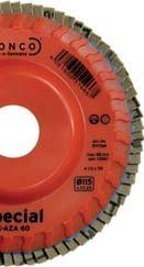 K-AZ A special Zirconium corundum Flap disc with glass fibre reinforced plastic backing available in type straight only.