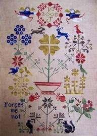 What's New in the Shop Speaking of Vickie, she has been busy stitching as well, reproducing ~ or rather adapting ~ a perforated paper antique that she