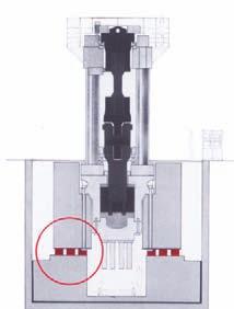 Here the shock pulse, which consists of a high peak force of short duration, is changed into a longer vibration consisting of small residual forces only.