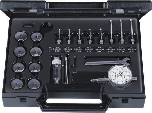 Technical data: see component sets Complete set includes: 1 handle No. 01540201. Measuring heads, needles and setting rings as shown in the table below. 1 TESA COMPAC dial gauge No.