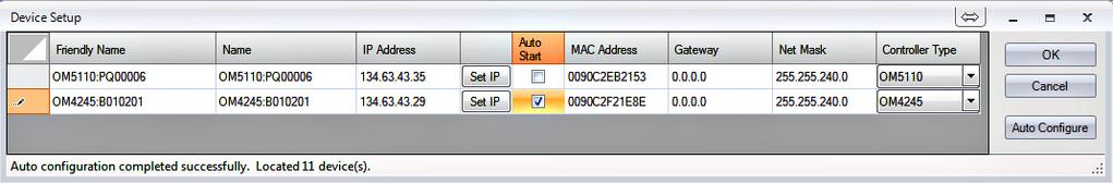 Optical Connect Optical Connect The Optical Connect button (Setup > Optical Connect) opens the Device Setup dialog box, which detects and connects to all OM instruments that it detects on the local