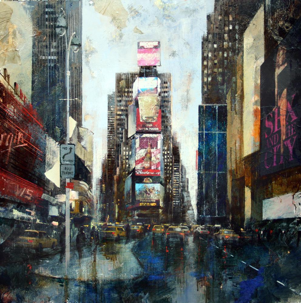 Times Square no turns / Mixed media