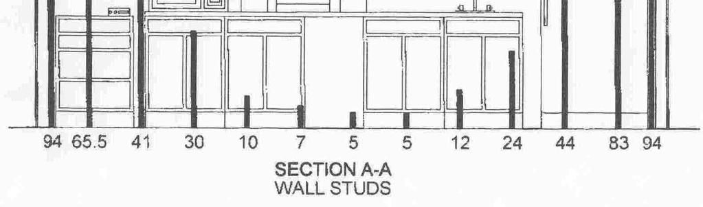 41 30 10 7 5 5 12 24 44 83 94 SECTION A-A WALL STUDS 203