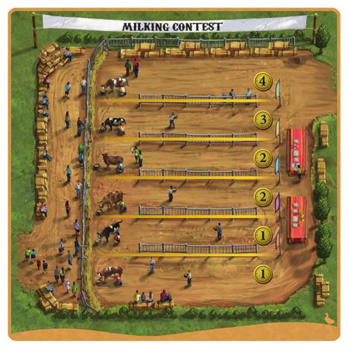 Hay Bale Throwing Contest When you build your first location, move your marker to the section that corresponds to the card s cost in coins (if it cost 0, 1 or 2 coins move it to the first section, if