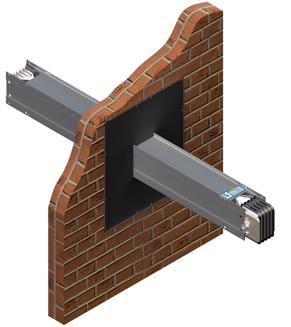 ACCESSORIES FIRE BARRIER This unit is used to maintain the fire wall resistance class, when a busbar is passing through a wall, in order to avoid the transmission of fire, combustive gas and
