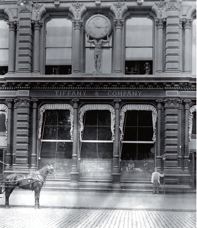 In 1837 Tiffany & Co. opens its doors in New York City. In 1853, founder Charles Lewis Tiffany erected a magnificent clock outside of Tiffany & Co.