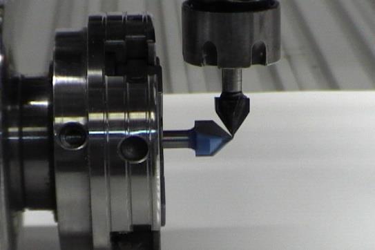 Distance from Motor tap off to cut position Move the spindle/v-bit down to the V-bit in the chuck align the tips. Set X-axis to 0 on the pendent. (See figure above).