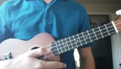 The song is played with notes of the same length, with some notes of equal value. 1. Use your thumb to practice strumming the C string 2.