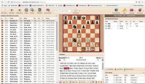 Let s Check is a permanently updated database with evaluations by chess engines.