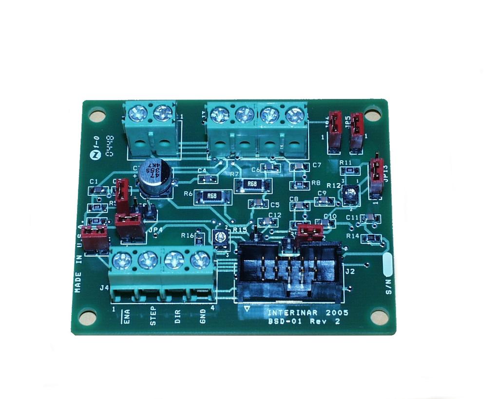 Functional description of BSD-01v2 Module The BSD-01v2 module is a complete microstepping driver with built-in translator suitable for driving bipolar step motors from 15 to 750mA and up to 30V.