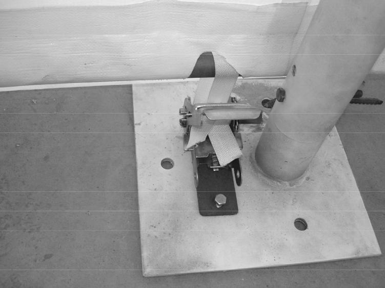 STEP #4 BOLT RATCHETS TO BASE FLANGES ROOF COVER INSTALLATION STEP #5 POSITION ROOF COVER As figure 8 shows, when ready to install Roof Cover, unpack cover and lay parallel to building frame on one