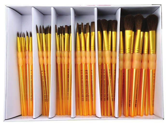 brush assortments are made with polymer handles, soft