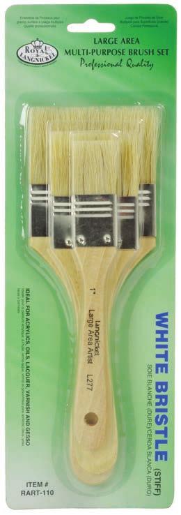 3pc white bristle brush set