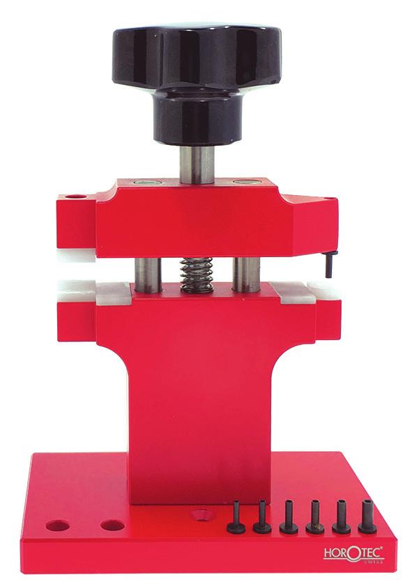 SPECIALIZED WATCH MAKING TOOLS Size mm Kg 03.657 100 x 60 x 142 0.480 Press for fitting and removing press-in pushers and crown tubes easily and without damage.