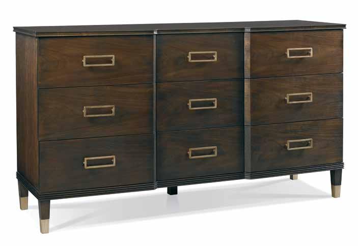 CHESTS NIGHT STANDS Brass Hardware with a custom Aged Platinum finish specifically designed for the Westport collection.