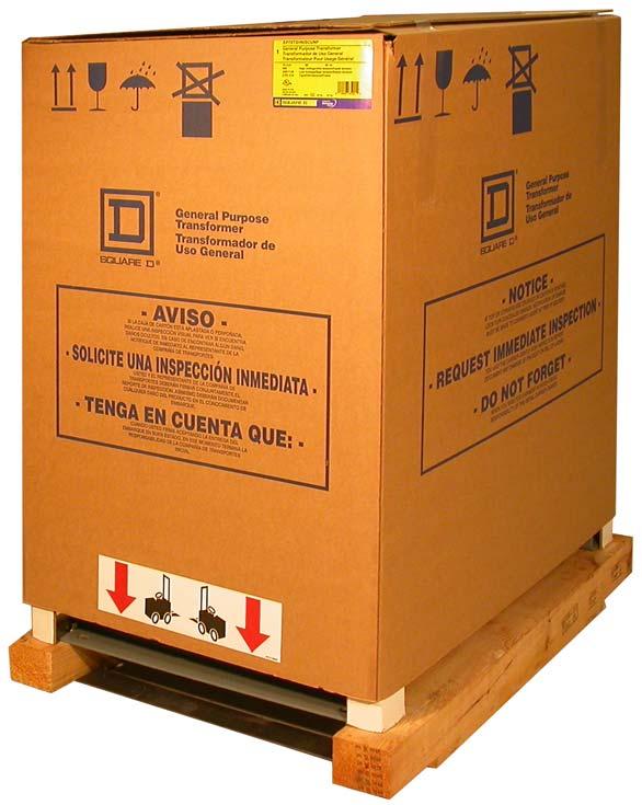 Standard Features Packaging The packaging for Square D brand transformers is designed to provide maximum protection, easy removal and handling of the unit, and minimal environmental impact.